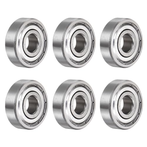 Image of sourcing map 6pcs 6200ZZ Deep Groove Ball Bearings 10mm Bore 30mm OD 9mm Thick Carbon Steel Double Shielded ABEC3 Z1 Bearing for Motors