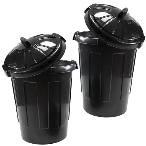 Image of STORM TRADING GROUP 2 x Large 80 Litre Capacity Heavy Duty Shatterproof Refuse Bin With Lid