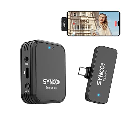Image of SYNCO Wireless Lavalier Microphone, G1T 2.4G Smartphone Wireless Lapel Mic for Android Smartphone, Laptops with Type-C Input, Recording for YouTube Vlog, SYNCO-G1-Wireless-Lavalier -Microphone