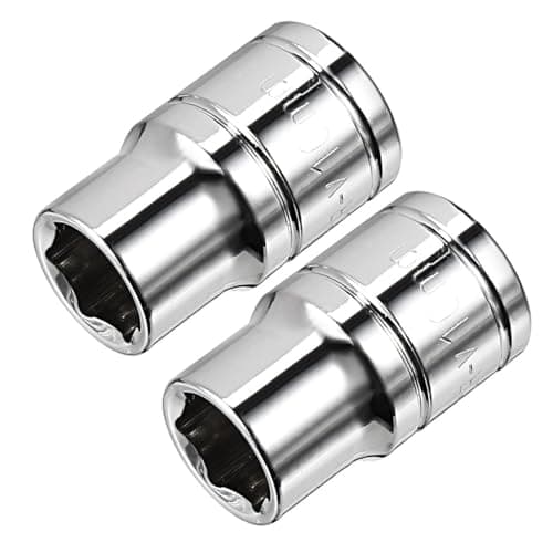 Image of TA-VIGOR 2Pcs 3/8-Inch Drive 10mm 6-Point Shallow Socket, Metric, Cr-V Drive Socket for Auto Repairing and Household