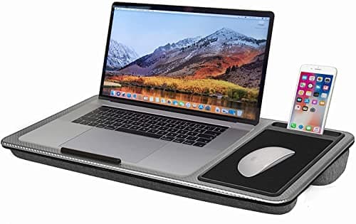 Image of SEFFO Lap Desk Laptop Stand Portable Tray With Cushion, Built In Mouse Pad And Phone Holder, Up To 15.6"