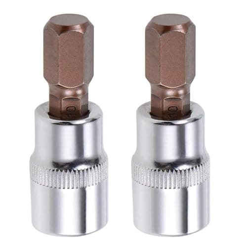 Image of 2PCS Juttzzei Hex Bit Socket, 3/8" Drive x H10 (10mm) Allen Key Socket, Premium S2 Alloy Steel 10mm Hex Bit with 1.89" Length for Torque Wrench, Ratchet Wrench, Impact Power Drills