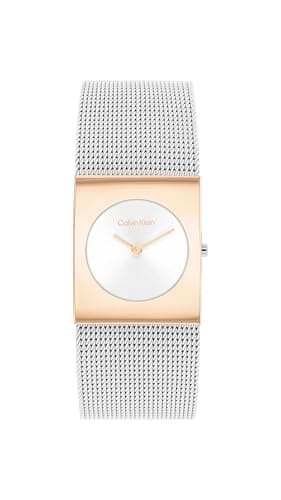 Image of Calvin Klein Analogue Quartz Watch for Women CK Pulse Collection with Silver Stainless Steel Mesh Bracelet - 25100063