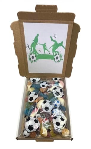 Image of Personalised Football themed letter box sweets 250g - great gift for birthday, well done, good luck, Easter, Christmas etc