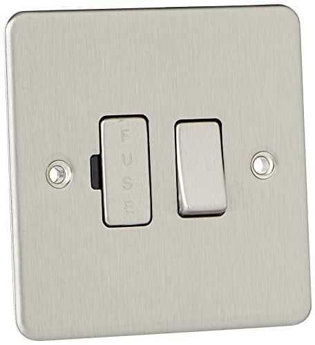 Image of Knightsbridge FP6300BC 13 A Flat Plate Switched Fused Spur Unit, Brushed Chrome