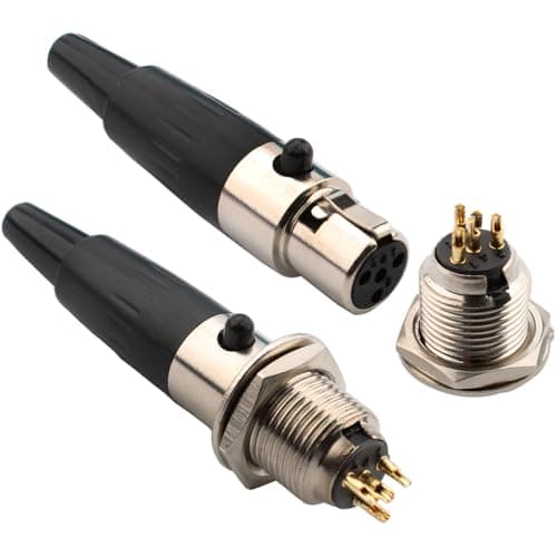 Image of RUNCCI-YUN 4PCS Mini 4 Pin XLR Solder Connector,2 Male and 2 Female Mic Plug,Microphone Audio Socket, Solder XLR Jack Stereo