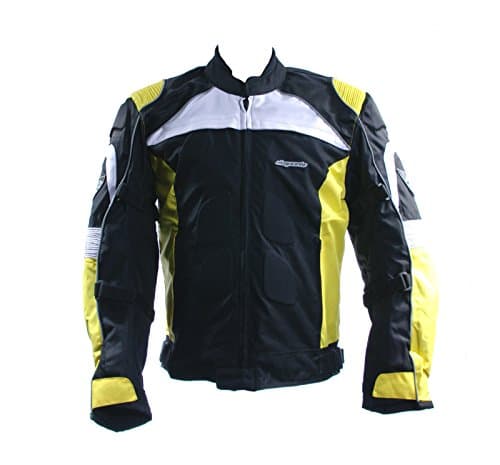 Image of RKsports 3737 Jacket Motorcycle Textile Men Black Mens Leather Fabric Riding Size Biker 2015 (Large, Yellow)