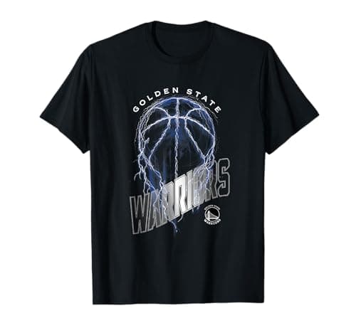 Image of NBA Golden State Warriors Lightning Bolt Basketball Logo T-Shirt
