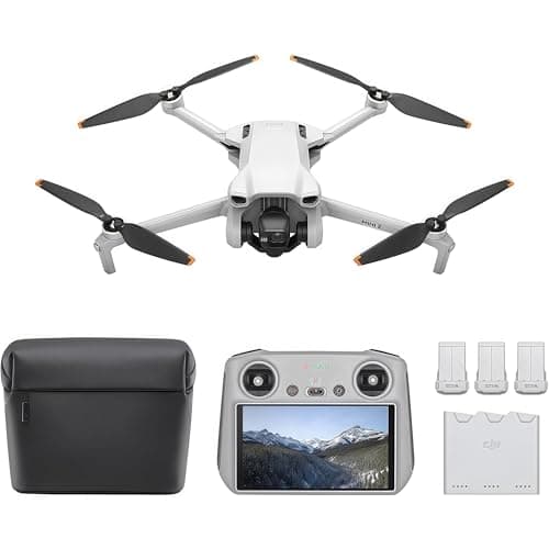 Image of DJI Mini 3 Fly More Combo (DJI RC) – Lightweight 3x Mechanical Gimbal Mini Camera Drone with 4K HDR Video, 3 batteries for 114-min Flight Time, Vertical Shooting, 32800ft (10km) Video Transmission