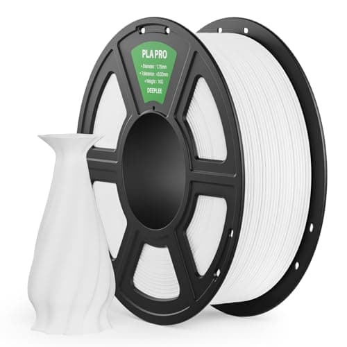 Image of DEEPLEE PLA PRO Filament 1.75mm White 1kg, Stronger Toughness 3D Printer Filament, PLA Filament Dimensional Accuracy ±0.02 mm, Neatly Wound, Fits Most FDM 3D Printers
