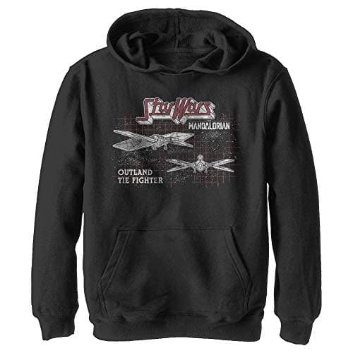 Image of STAR WARS Boys' Outland Grid Hooded Sweatshirt, Black, XL