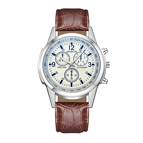 Image of Fashion Sport Men's Stainless Steel Case Belt Band Quartz Analog Wrist Watch Watches for Running (D, One Size)
