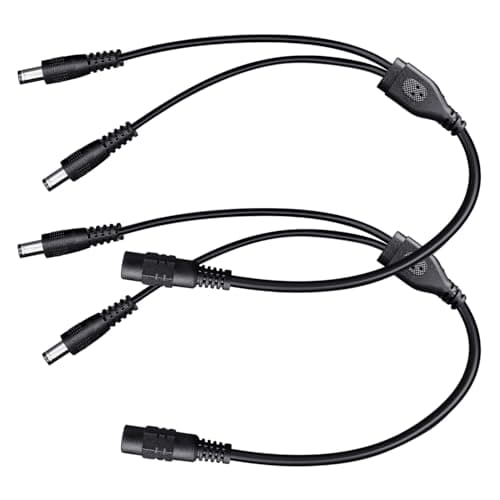 Image of ANLINK DC Power Splitter Cable-2 Pack Black, 1 Female to 2 Male 5.5mm*2.1mm Power Output Adapter Cord for CCTV Security Cameras, LED Strip Lights and More (2 Pack, 1 to 2 Way)