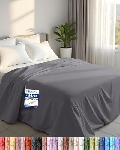 Image of Utopia Bedding - Flat Sheet Super King Size - OEKO-TEX Certified - Easy Care Soft Brushed Polyester - Microfiber Fabric - Wrinkle, Shrinkage, and Fade Resistant - Grey