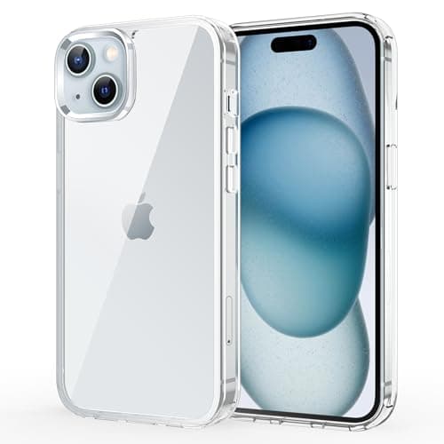 Image of iCatchy for iPhone 15 Case 6.1-Inch, Shockproof Bumper Phone Cover, Anti-Yellowing Clear Back Compatible with iPhone 15 (Clear)