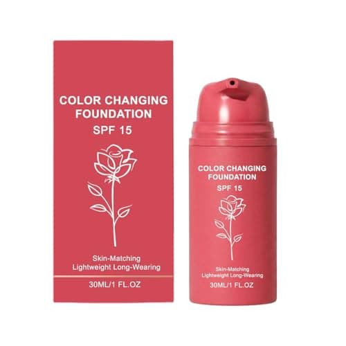 Image of Color Changing Foundation with SPF 15, Skin-Matching Lightweight Long-Wearing, Moisturizing And Hydrating, Natural Coverage, 30ml (1 PCS)