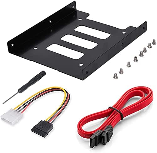 Image of DEEPFOX Mounting Kit- 2.5 to 3.5 Hard Drive Adapter Internal Hard Drive Mounting Kit,for 2.5 Inch SSD Laptop Drives & 3.5 Inch Housing Slot [SATA and Power Cables included]