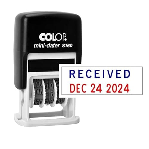 Image of Stampcrafters Colop S160 Date Stamp with Phrase Received Self Inking Rubber Dater Stamp Business Custom Stamp Office Stationery