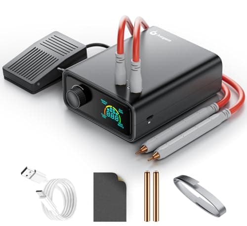 Image of 11000W Battery Spot Welder, Awgem 0.1-0.3mm Portable Spot Welder with Rotary Knob 100 Gears, Auto/Foot Pedal Modes, Dual-Pulse Spot Welder for Lithium Battery Repair and Welding