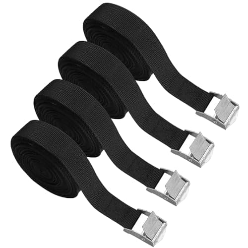 Image of 4 Pcs Tie Down Straps, 5m x 25mm Heavy Duty Cargo Retaining Belts Ratchet Straps for Trucks, Motorcycles, Trailers, Luggage