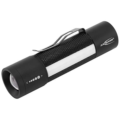 Image of ANSMANN LED Torch, 220 Lumens Flashlight with 3 Modes Including Zoom Focus, Work Light & Signal Flashing [Red] Torch Light with Magnet Includes 3 x AAA Batteries 3 Year Warranty 1600-0137