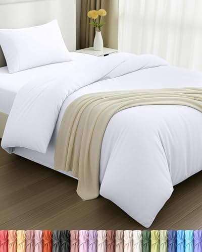 Image of Utopia Bedding 3 Piece Single Bedding Set - Duvet Cover, Fitted Sheet with Pillow case - Soft Brushed Microfiber (White)
