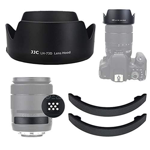 Image of JJC Bayonet Lens Hood with Electronic Contacts Protective Cover Cap for Canon EF-S 18-135mm f/3.5-5.6 IS USM Lens Replaces Canon EW-73D