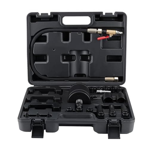 Image of Coptiner 25 PCS Diesel Injector Puller, Pneumatic Injector Puller Set, 5-8 Bar Air Vibration fuel Injector Removal Tool with Extractor Hammer, 19 Adapters, Extension Hose, and UK& EU Connectors