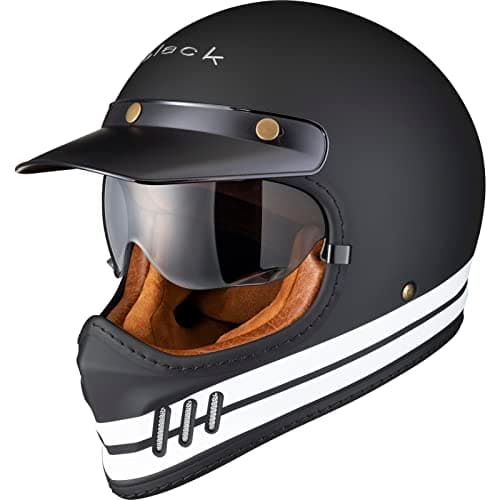 Image of BLACK Royale Pureline Retro Motorcycle Helmet XS Matt Black