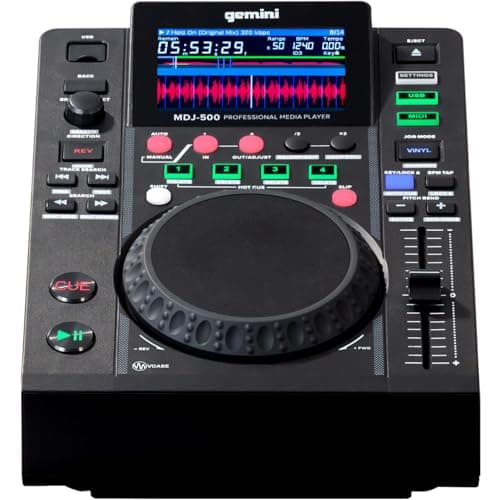Image of Gemini Sound Mdj-500 - Professional Media Player With 4 Hot Cues And Auto/Manual Looping, Colour Screen, Midi, 24-Bit/192Khz Soundcard,Black