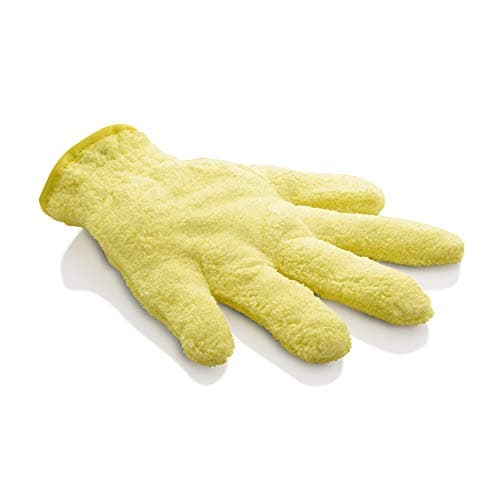 Image of E-Cloth High Performance Dusting Glove, Microfibre Cleaning Mitts, Traps Dust, Pollen, Pet Fur, and Hair, Great for Wood and Leather Surfaces, Washable and Reusable, 100 Wash Promise, Yellow, 1 Pack