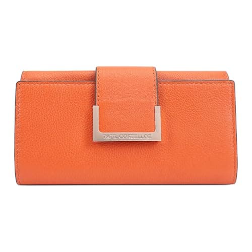 Image of Paul Costelloe Genuine Leather Women's Wallet - Designer RFID-Blocking Bifold Clutch with Multiple Card Slots & Zip Coin Pocket - Available in 6 Stylish Colours, Alto (Harvest Pumpkin)