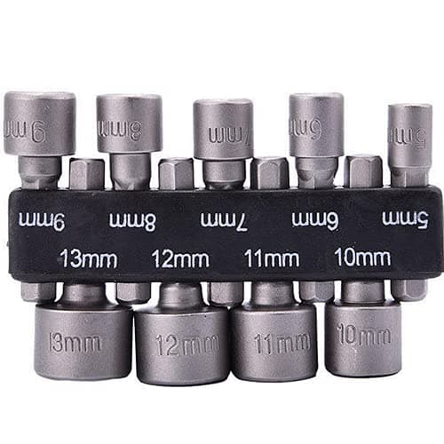 Image of 9 Pcs Hex Drill Bits Tools,5-13mm Hex Shank Magnetic Nut Setter Driver, Drill Bit Set Powerful Socket Combination Quick Change Metric Nut Driver Set for ElectricManual Screwdrivers
