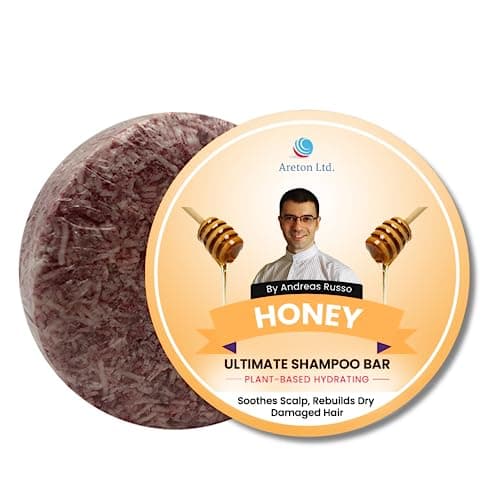 Image of Solid Shampoo Bar – Natural Bar For Dry Hair, Hair Nourishment, Prevents Spilt Ends With Plant Based Hydrating SLS Free Shampoo Bar (Honey Scent)