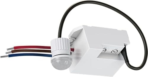 Image of goobay 79604 Mini Motion Sensor for Indoor Use, Flush-Mounted 360°, Small Installation Sensor for Ceiling and Wall, LED Suitable up to 400 W, Light Switch Replacement, Range 8 m, White