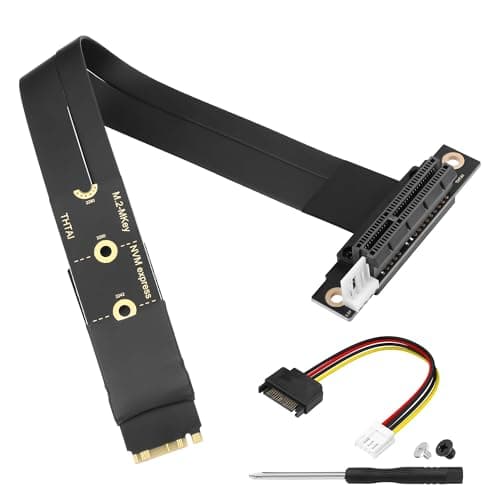 Image of CERRXIAN M.2 NGFF NVMe M Key to PCIE 3.0 4X Graphics Card Riser Adapter Card M.2 Key M to PCI-E 4X Extension Cable (90°)