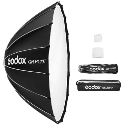 Image of Godox QR-P120T Softbox 120cm/47.2in Foldable Quick Release Parabolic Softbox with Standard Bowen Mount & Diffusers for Studio Portrait Live Photography