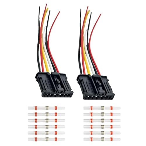 Image of 2pcs Rear Tail Light Loom Wiring Harness Connector For Peugeot 1007 2008 206 207 208 2008 307 3008 308 508 For Citroen C2 C3 C4 C5 DS3 6 Pin with 12pcs Heat Shrink Solder Seal Butt Splice Connectors