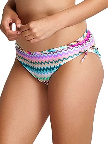 Image of Panache Swim Women's Milano Adjustable Side Tie Bikini Bottom, Ikat Print, Small