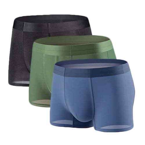 Image of YUSHOW 3 Pack Men's Boxer Shorts Cooling Ice Silk Mesh Underwear, Breathable Quick Dry Trunks for Men, Anti Chafing Seamless Soft Underpants, Multi-Pack S-XL