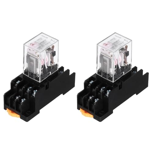 Image of sourcing map 2Pcs AC 220V Electromagnetic Power Relay, 11-Pin 5A Power Coil Relay with LED Indicator and Socket Base DPDT 3NO 3NC - MY3NJ for Industrial, Home Appliances and DIN Rail System