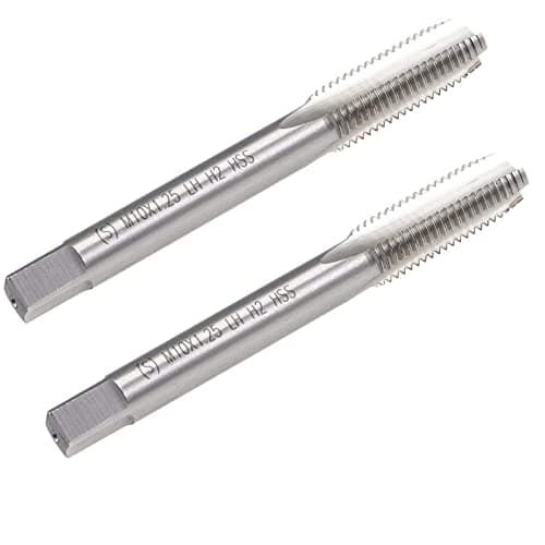 Image of TA-VIGOR 2Pcs M10 x 1.25mm Metric Machine Tap, HSS 3 Straight Flute Taper Plug Metric Tap, 1.25mm Pitch Screw Thread Tapping Threading Machinist Repair DIY Tool