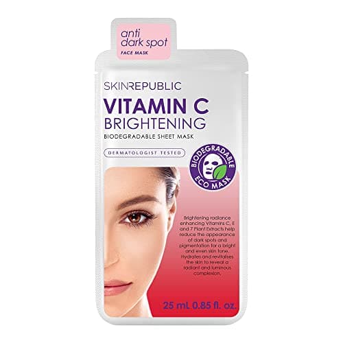 Image of Skin Republic Vitamin C Brightening Sheet Face Mask | Helps Brighten and Even Skin Tone | For a Radiant Complexion | Made in Korea (Pack of 1)
