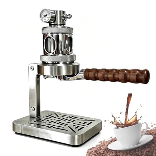 Image of Manual Air Pressure Coffee Maker, 58mm Pneumatic Espresso Machine, 1-16 Bar Fast Extraction Portable for Camping Travel No Preheating Required Detachable Stainless Steel