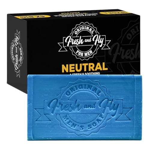 Image of Fresh and Fly Men's Soap Bar for Face, Body, Hair 300g - 4X Bigger 4X Longer - Handmade, Natural Soap Bar - Organic, Moisturizing, and Cleansing Formula for Dry Skin (Soothing Soap)