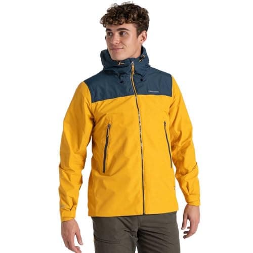 Image of Craghoppers Mens Vanth Waterproof Jacket (XXL) (Warbler Yellow/Blue Stone)