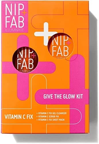 Image of Nip+Fab Vit C 3 Piece Starter Kit | Contains Vit C Fix Cleansing Fix, Scrub, Sheet Mask | Face Skin Exfoliating, Brightening, Hydrating, Toning, Vitamin C for Skin Care | Vegan and Cruelty Free