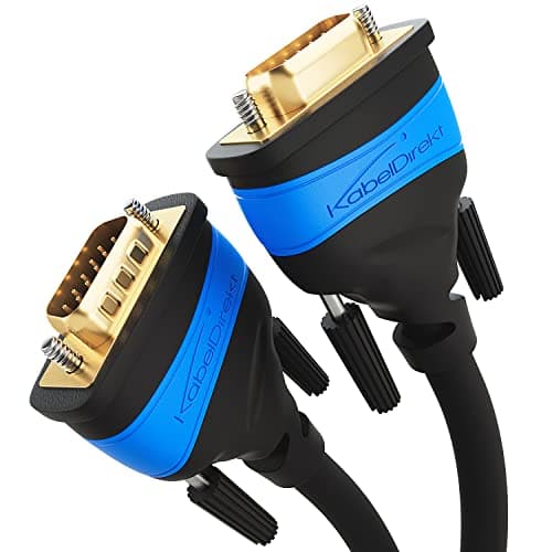 Image of KabelDirekt VGA cable – 3m – for maximum video quality thanks to high-purity copper conductors (Full HD, VGA to VGA monitor cable & VGA lead, connects computers to screens/projectors, 15-pin D-Sub)