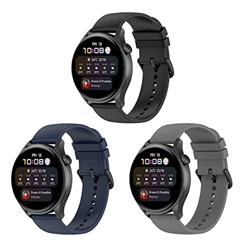 Image of BexidoIera Watch Strap Compatible with Huawei Watch GT 2 42mm/GT 3 42mm/Huawei Watch 2/Honor Watch SE/Honor Magic Watch 2 42mm, 20mm Soft Silicone Sport Quick Release Replacement Band Wristband