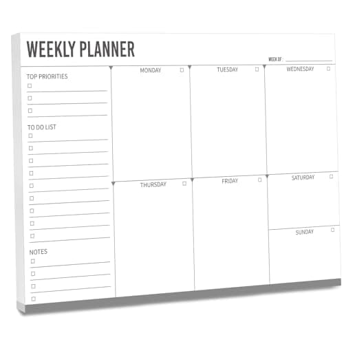 Image of Weekly Planner Pad, 52 Undated Tear-Off Sheets Weekly To Do List Notepad A4 Organiser Work Planner List for Home School Business Office, Thick 120gsm Paper 29.7 x 21cm